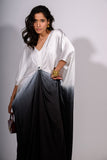 Noir Fade Satin Kaftan Gown