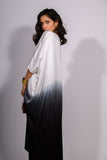 Noir Fade Satin Kaftan Gown