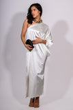 Ivory Drape One-Shoulder Dress