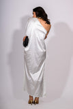 Ivory Drape One-Shoulder Dress