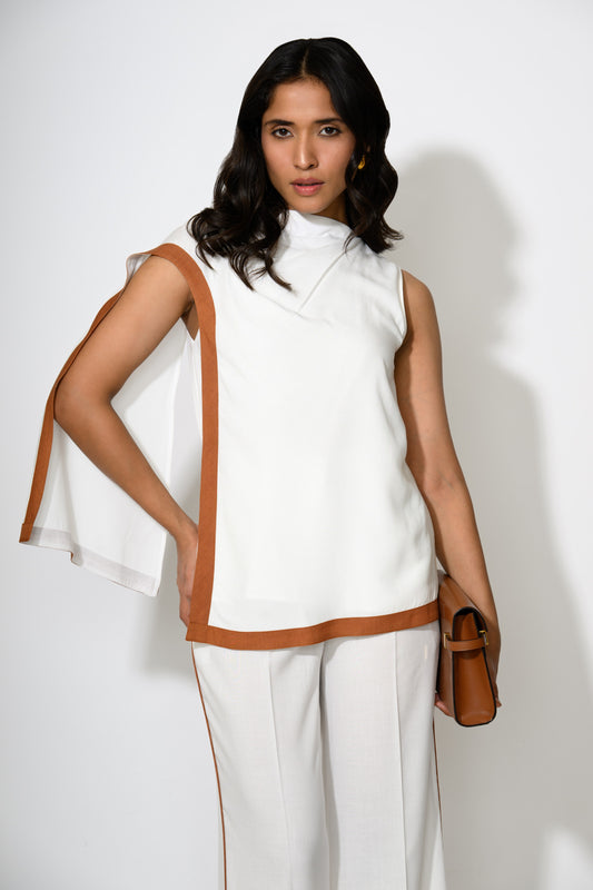 Sienna-Edged Asymmetric Co-ord Set