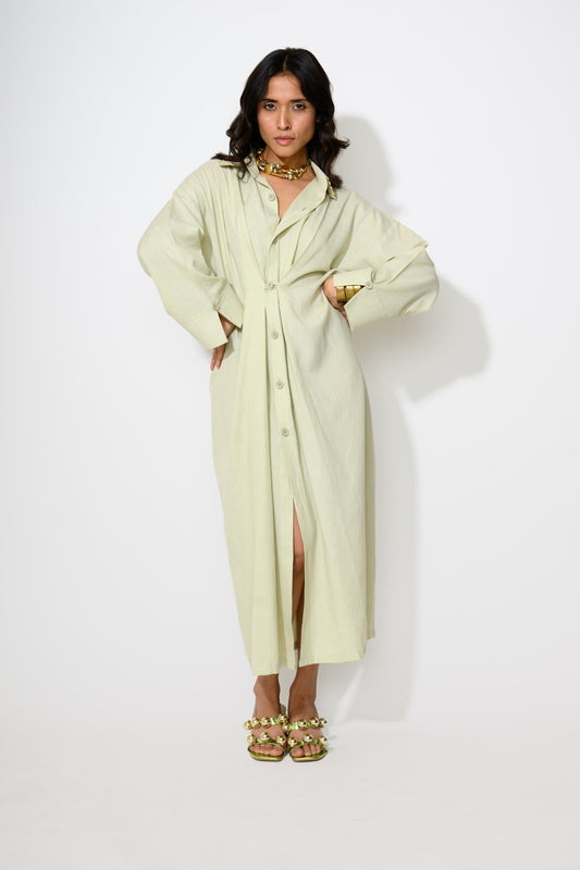 Elara Sculpted Shirt Dress