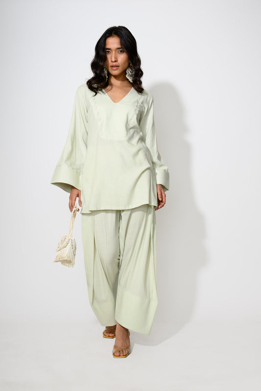 Mint Scallop Kurta Set