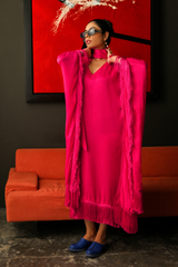 Peony Petal Pink Fringe Kaftan