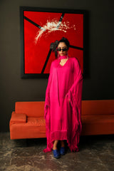 Peony Petal Pink Fringe Kaftan