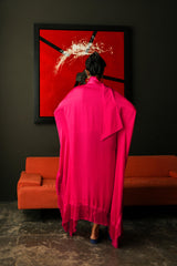 Peony Petal Pink Fringe Kaftan