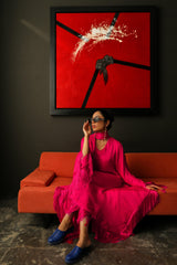 Peony Petal Pink Fringe Kaftan